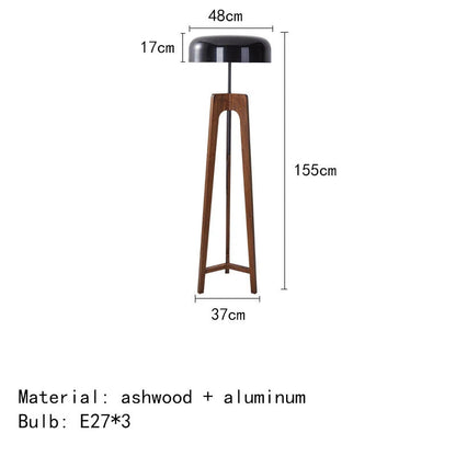 Pileo Porada Floor Lamp – Solid Wood Tripod Light