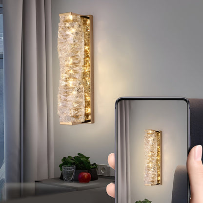 Creative Crystal Three-Step Dimming LED Wall Sconce — Modern Crystal Wall Light