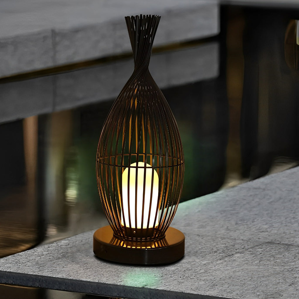 Industrial Caged Bottle Stainless Steel LED Outdoor Floor Lantern IP54 3000K