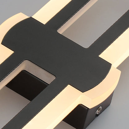 Nordic Geometric LED Wall Sconce Iron Modern Minimalist Bedroom Hallway Black White