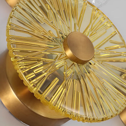 Post-Modern Round Glass Wall Sconce Luxury LED Gold Multi-Light Bedroom Living Room