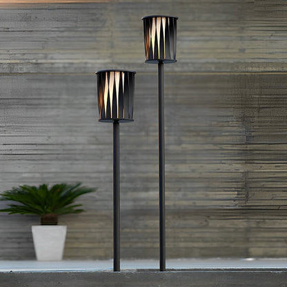 Rotating Vertical Slat Stainless Steel LED Outdoor Floor Lamp IP65 Solar 3000K