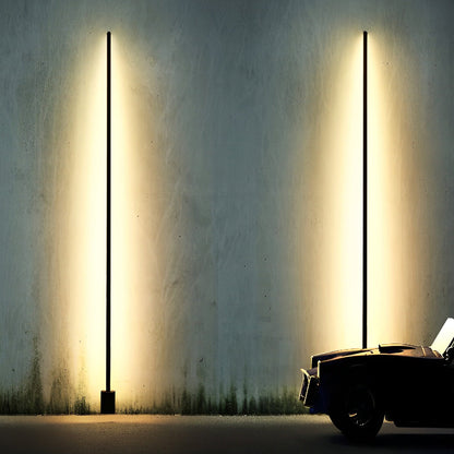 Contemporary Linear LED Outdoor Floor Lamp IP65 Stainless Steel 4 Heights 3000K