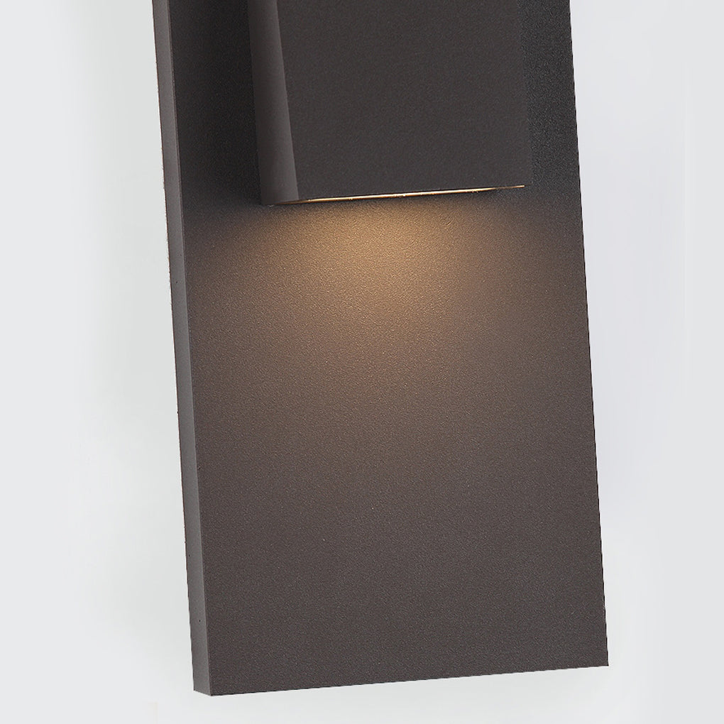 Modern LED Outdoor Wall Sconce Die-Cast Aluminum Glass Shade 18W 3000K 95-265V Black Courtyard Villa