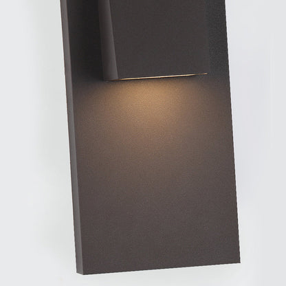 Modern LED Outdoor Wall Sconce Die-Cast Aluminum Glass Shade 18W 3000K 95-265V Black Courtyard Villa