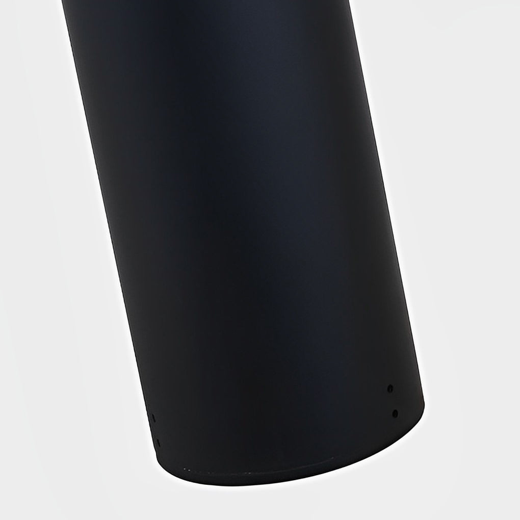 Tall Outdoor LED Bollard Light Slender Cylindrical Aluminum Black IP65 4 Heights