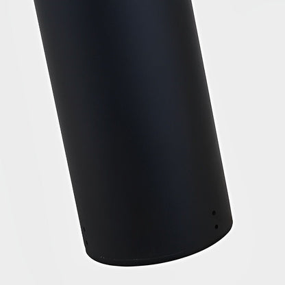 Tall Outdoor LED Bollard Light Slender Cylindrical Aluminum Black IP65 4 Heights