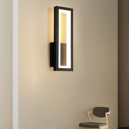 Rectangular LED Wall Sconce Minimalist Nordic Modern Bedroom Hallway Black White Gold