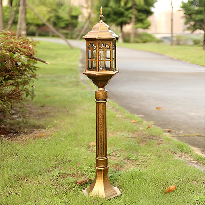 Modern Industrial Slim Post Outdoor Lamp Black or Bronze Die-Cast Aluminum Cylindrical Glass 32 Inch
