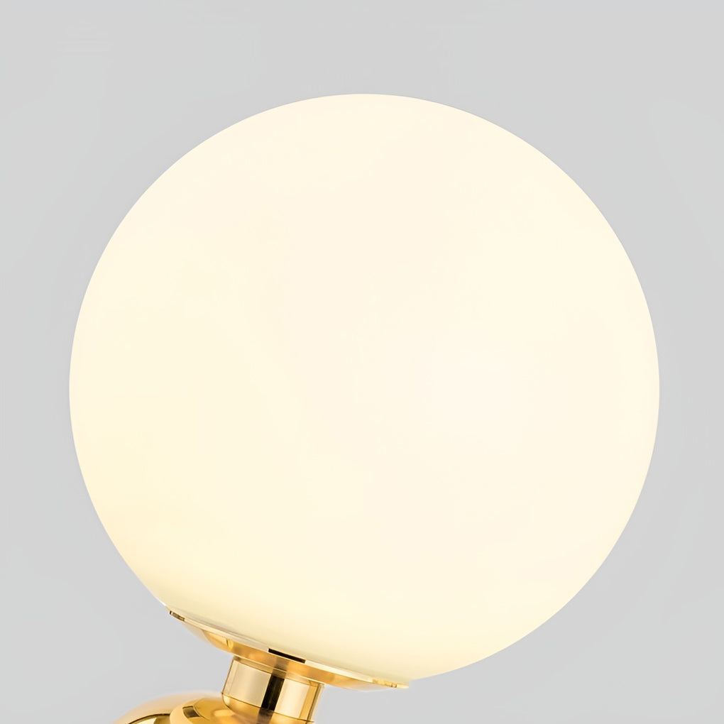 Modern Table Lamp Frosted Glass Globe Electroplated Metal Column Nordic E27 LED Gold Black 3 Sizes Up To 19.3 Inch
