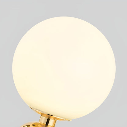 Modern Table Lamp Frosted Glass Globe Electroplated Metal Column Nordic E27 LED Gold Black 3 Sizes Up To 19.3 Inch