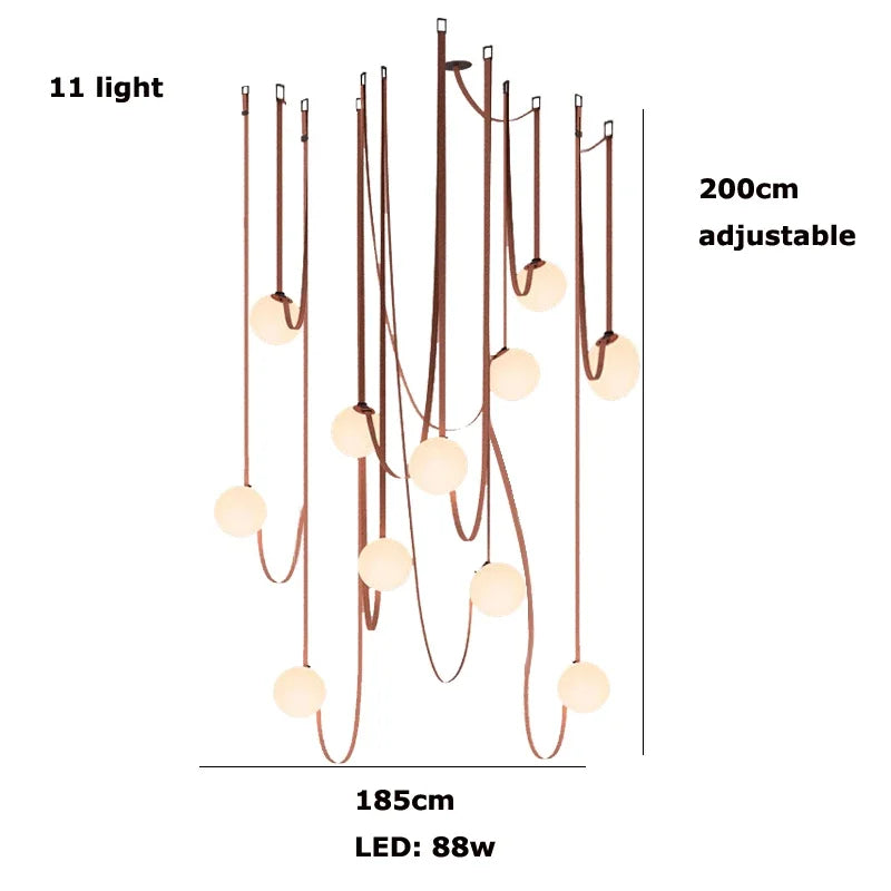 Luminis Belt Pendant Chandelier – Modular Multi-Light Statement Fixture