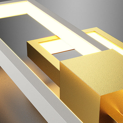 Rectangular Three-Color LED Wall Sconce Modern Nordic Bedroom Hallway Black Gold