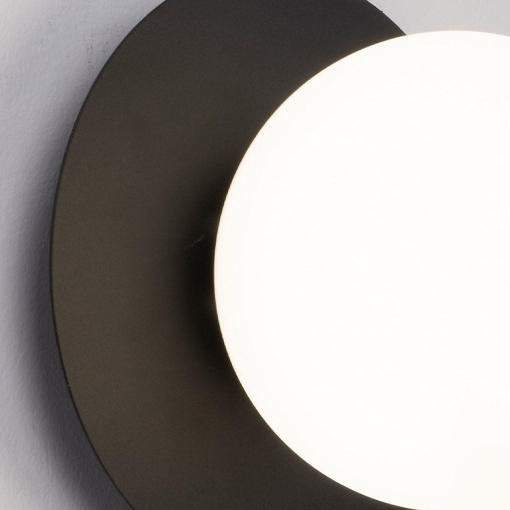Round Glass Ball LED Wall Sconce Modern Gold Black Bedroom Living Room 12W