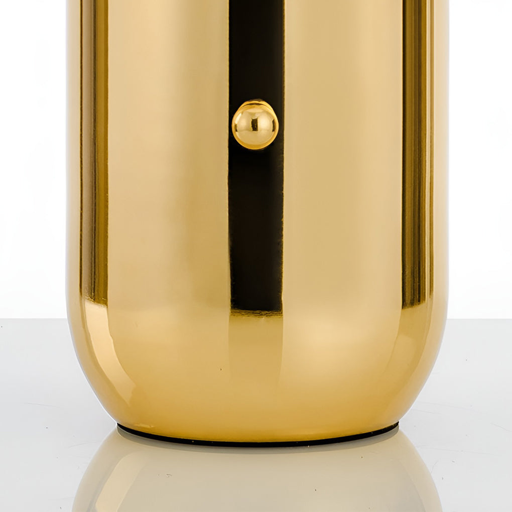 Modern Table Lamp Frosted Glass Globe Electroplated Metal Column Nordic E27 LED Gold Black 3 Sizes Up To 19.3 Inch