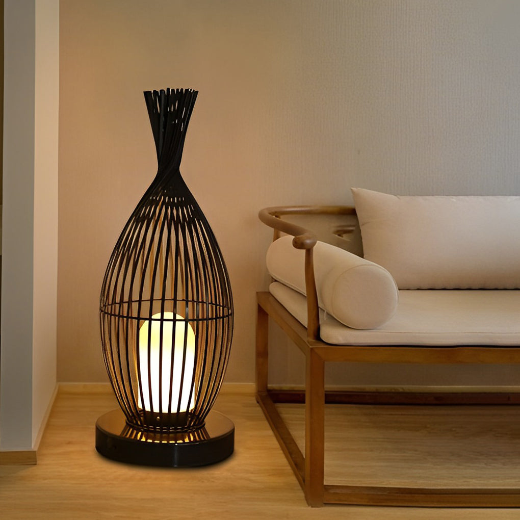 Industrial Caged Bottle Stainless Steel LED Outdoor Floor Lantern IP54 3000K