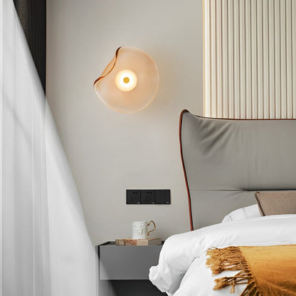 Irregular Round Glass Wall Sconce – Postmodern Artistic Ambient Wall Light
