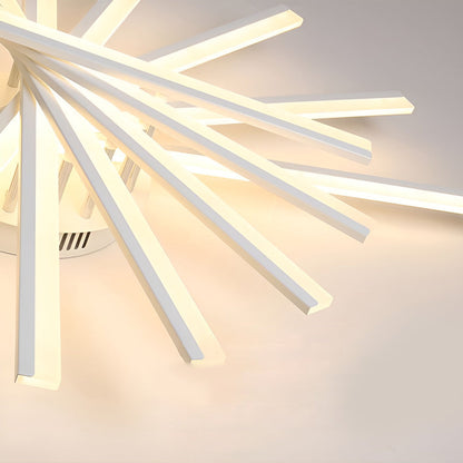 Creative Strip LED Chandelier Nordic Modern Minimalist Iron Acrylic White Stepless Dimmable 43 47 Inch