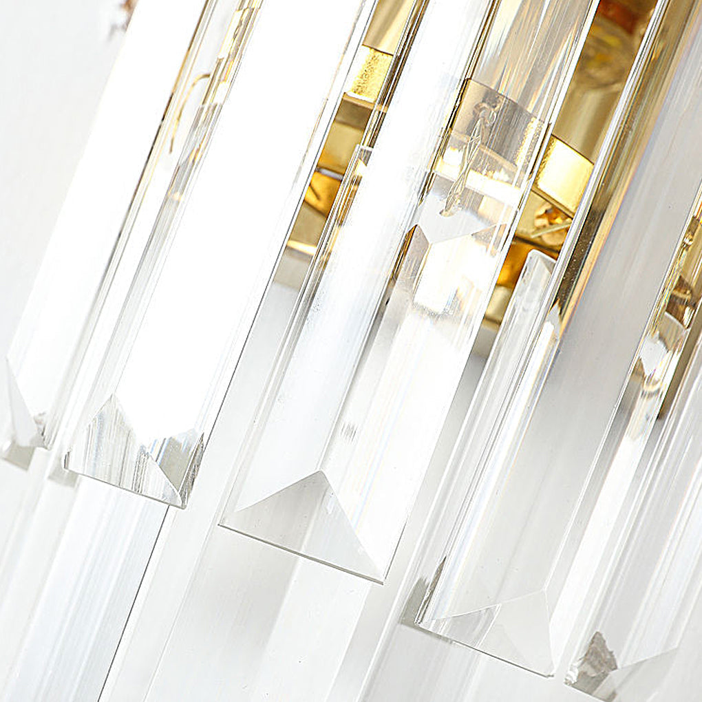 Modern Crystal Wall Sconce – Black & Gold Luxury E14 Wall Light Fixture