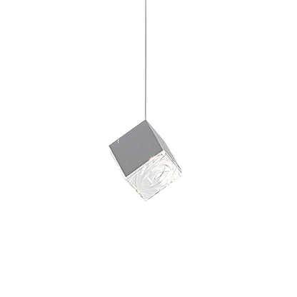 Staircase Chandelier Stainless Steel Glass Ice Cube Geometric Integrated LED Modern Postmodern Fixed 3000K Gold Chrome Eight Configurations 1-Light to 9-Light