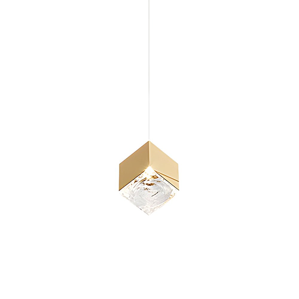 Staircase Chandelier Stainless Steel Glass Ice Cube Geometric Integrated LED Modern Postmodern Fixed 3000K Gold Chrome Eight Configurations 1-Light to 9-Light