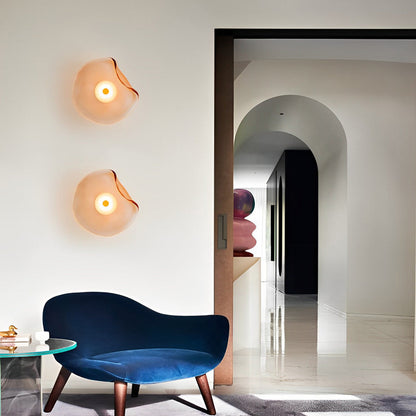 Irregular Round Glass Wall Sconce – Postmodern Artistic Ambient Wall Light