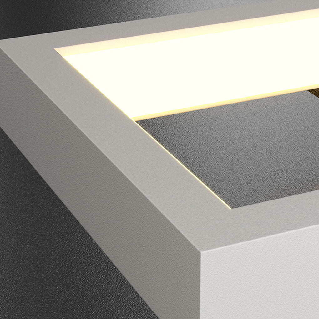 Rectangular Three-Color LED Wall Sconce Modern Nordic Bedroom Hallway Black Gold