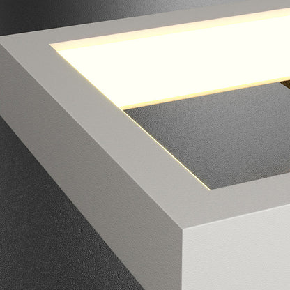Rectangular Three-Color LED Wall Sconce Modern Nordic Bedroom Hallway Black Gold