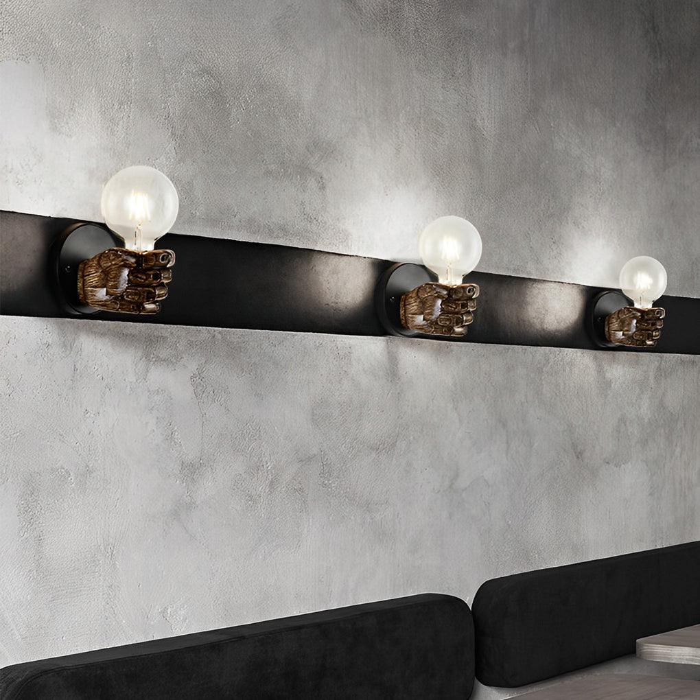 Industrial Resin Fist Wall Sconce Light – Retro Hand Wall Lamp