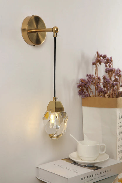 Modern Glass Wall Sconce Gold G9 Minimalist Bedroom Living Room
