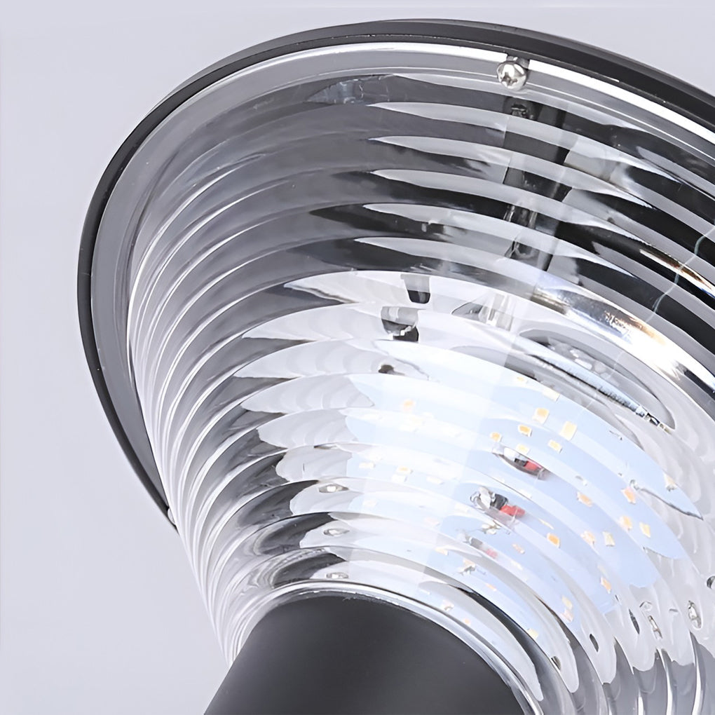 Tapered Solar LED Pathway Light Black Frosted Aluminum 3-CCT 4400mAh Base or Insert 2 Heights