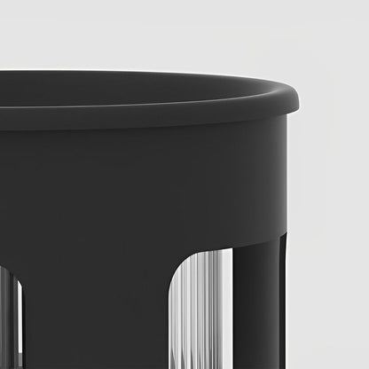 Round Outdoor Table Lamp Solar or Hardwired LED Stainless Steel Black Under-Table Lighting 3000K IP65 3 Sizes Garden Lawn