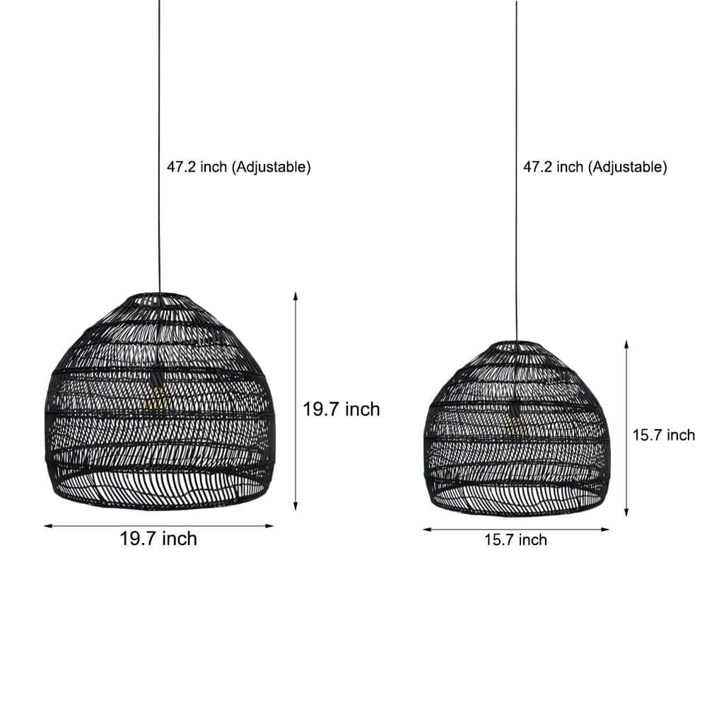 Bohemian Rattan Woven Dome Pendant Light