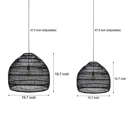 Bohemian Rattan Woven Dome Pendant Light