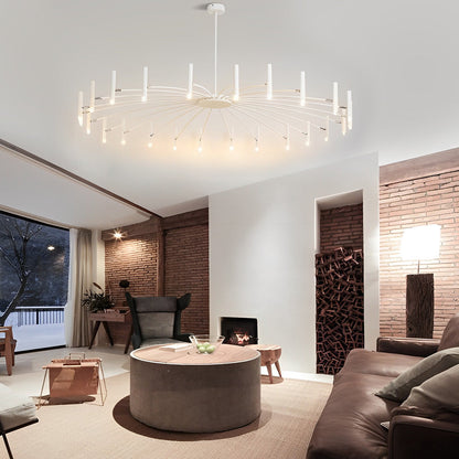 Modern Adjustable Metal LED Chandelier Minimalist Linear Ceiling Light