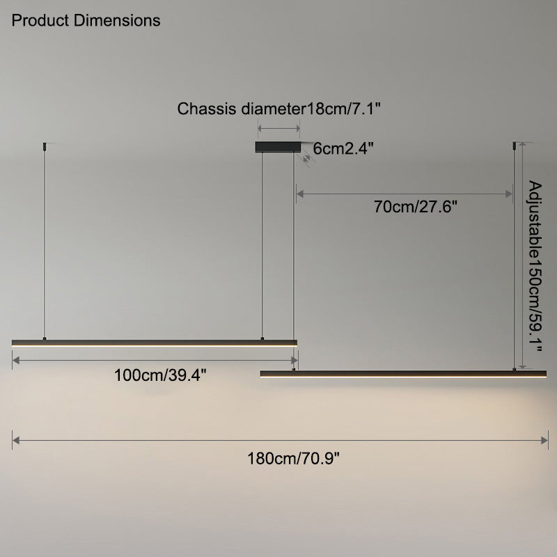 Modern Linear LED Pendant Light – Kitchen Island & Dining Bar Fixture