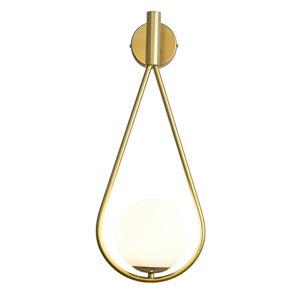 Teardrop Wall Sconce Nordic Glass Globe Iron E27 Bedroom Living Room Black Gold