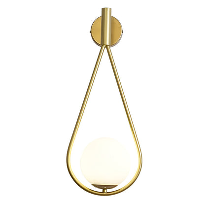 Teardrop Wall Sconce Nordic Glass Globe Iron E27 Bedroom Living Room Black Gold