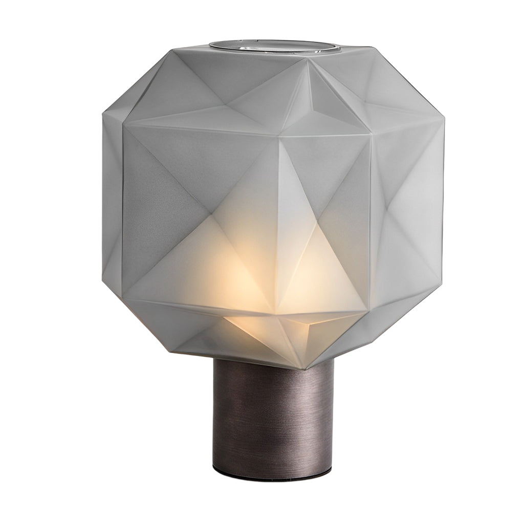 Modern Table Lamp Smoke Gray Glass Cubo Orb Multi-Refractive E27 Nordic Accent Warm White 3000K Black Brown 14 Inch