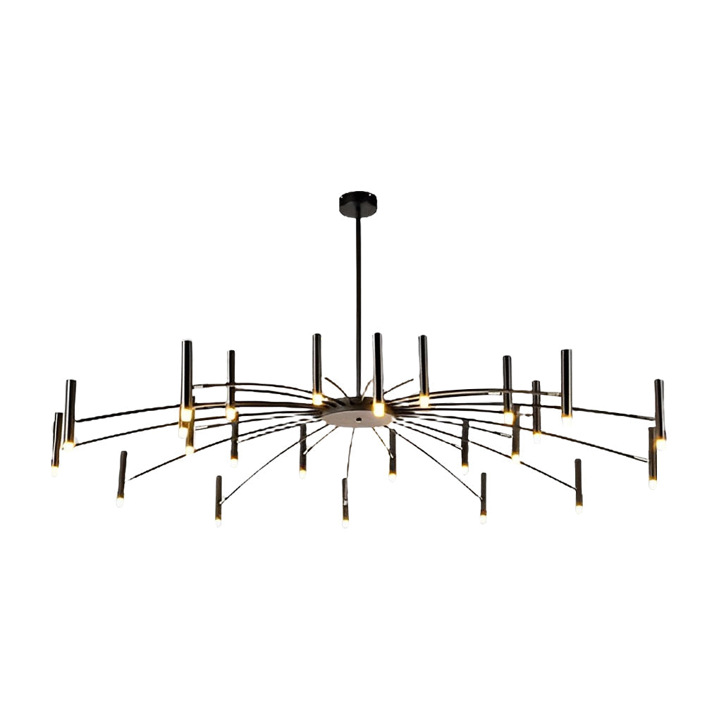 Modern Adjustable Metal LED Chandelier Minimalist Linear Ceiling Light