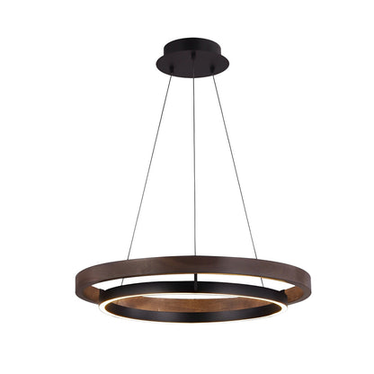 Modern Round LED Ring Chandelier Black Minimalist Ceiling Light for Dining Room and Living Room