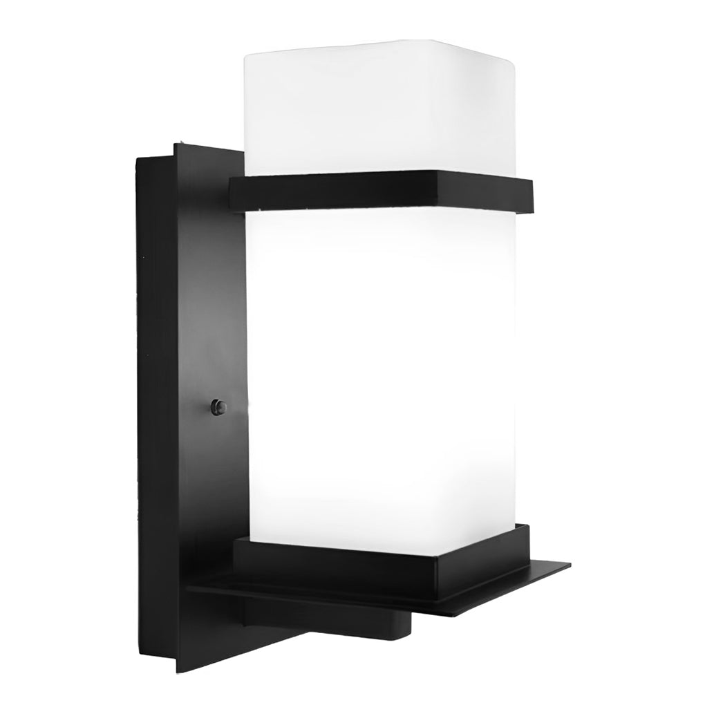 Modern Minimalist Black Outdoor Wall Sconce Frosted Glass E27 IP65 100-265V