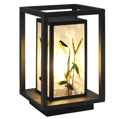 Artistic Solar LED Bollard Light Landscape Pattern Outdoor Pathway Lighting Waterproof Steel Acrylic E27 IP55