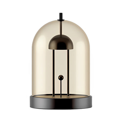Modern Rechargeable LED Table Lamp Mid Century Smoked Glass Dome Dimmable DIY Detachable Shade Cordless Warm White 3000K Gold Silver Black 9.6 Inch
