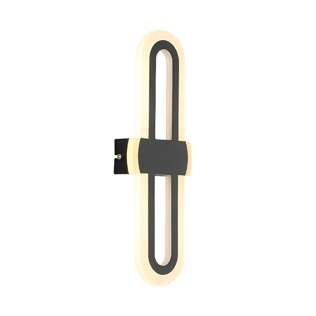 Nordic Geometric LED Wall Sconce Iron Modern Minimalist Bedroom Hallway Black White
