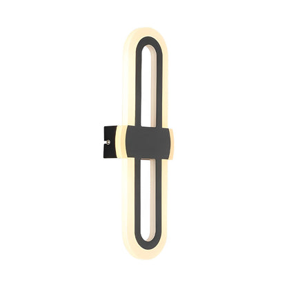 Nordic Geometric LED Wall Sconce Iron Modern Minimalist Bedroom Hallway Black White