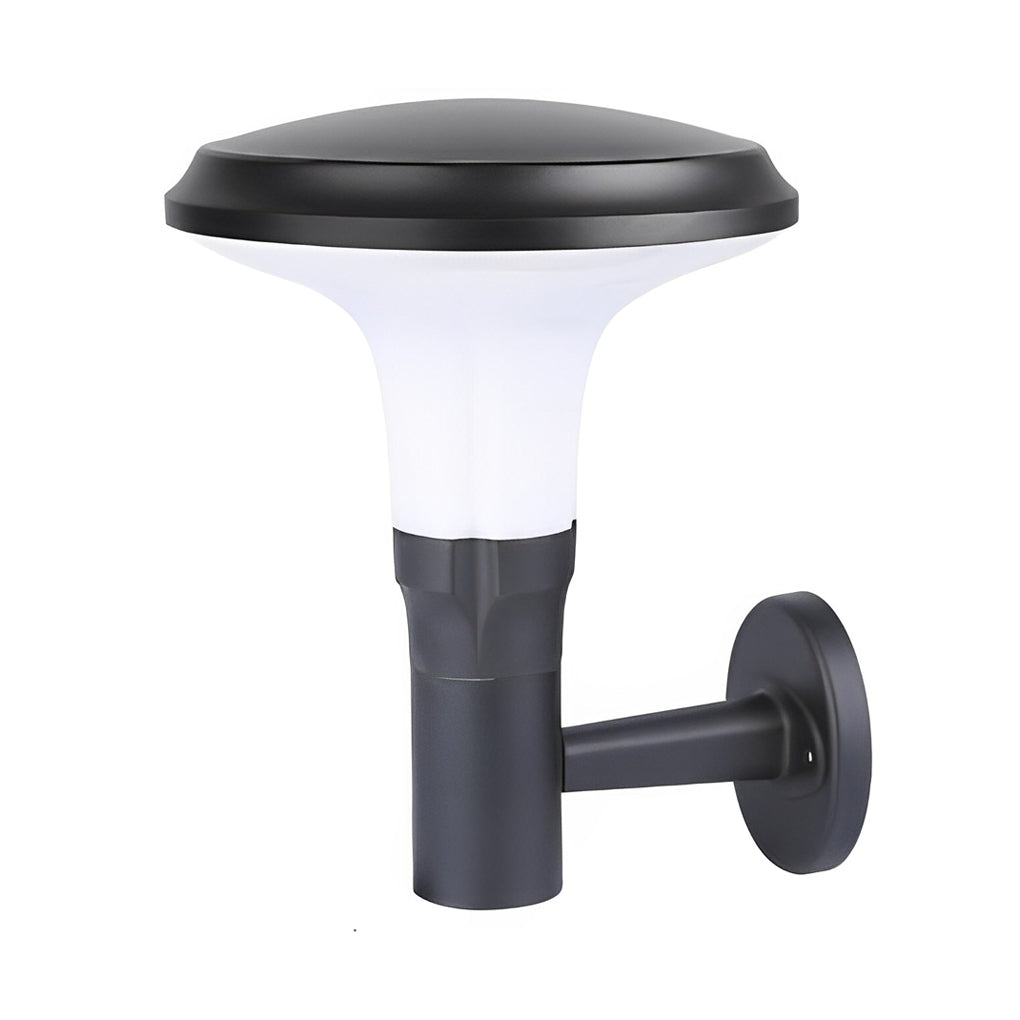 Modern Solar LED Outdoor Wall Sconce Round Flower Aluminum PC Shade IP65 2CCT Black Park Villa Garden