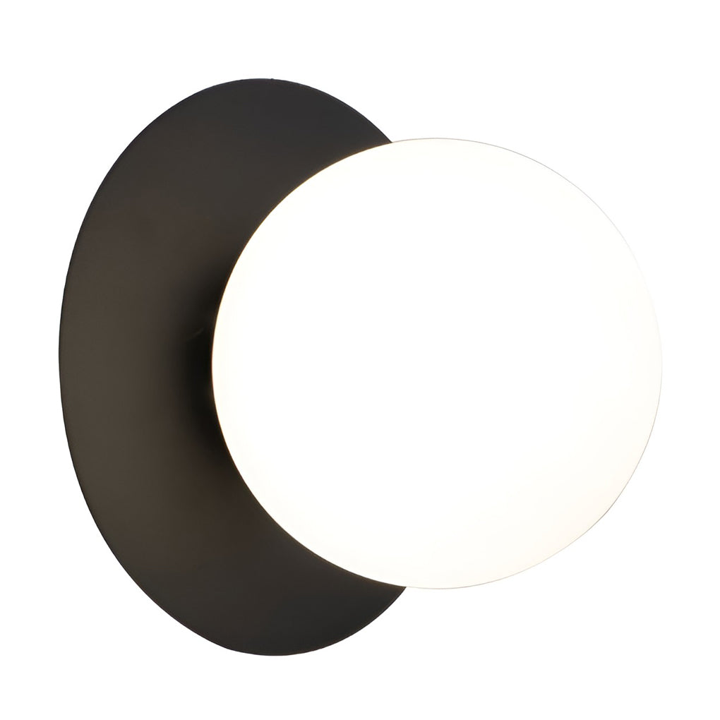 Round Glass Ball LED Wall Sconce Modern Gold Black Bedroom Living Room 12W