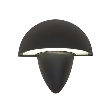 Mushroom Shape Waterproof LED Outdoor Wall Light Modern Exterior Patio Entryway Black White