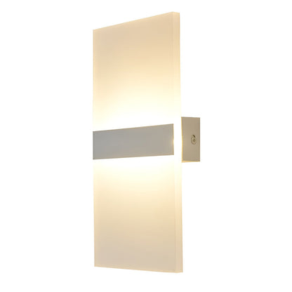 Rectangular LED Wall Sconce Acrylic Modern Minimalist Hardwired Bedroom Hallway Black Gold Silver